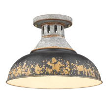Golden 0865-SF AGV-ABI - Golden Lighting Kinsley 1-light Semi-Flush Mount in Antique Black Iron shade